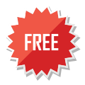 Red starburst with the word FREE in white letters